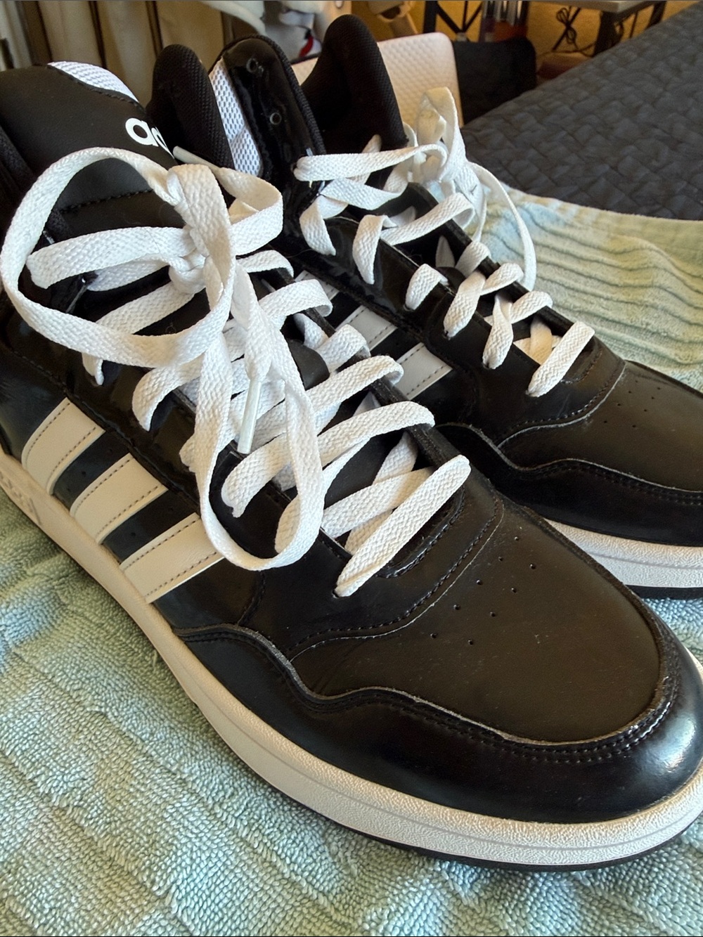 adidas Hoops 3.0 Mid Men’s Black and White Low-Top Sneakers